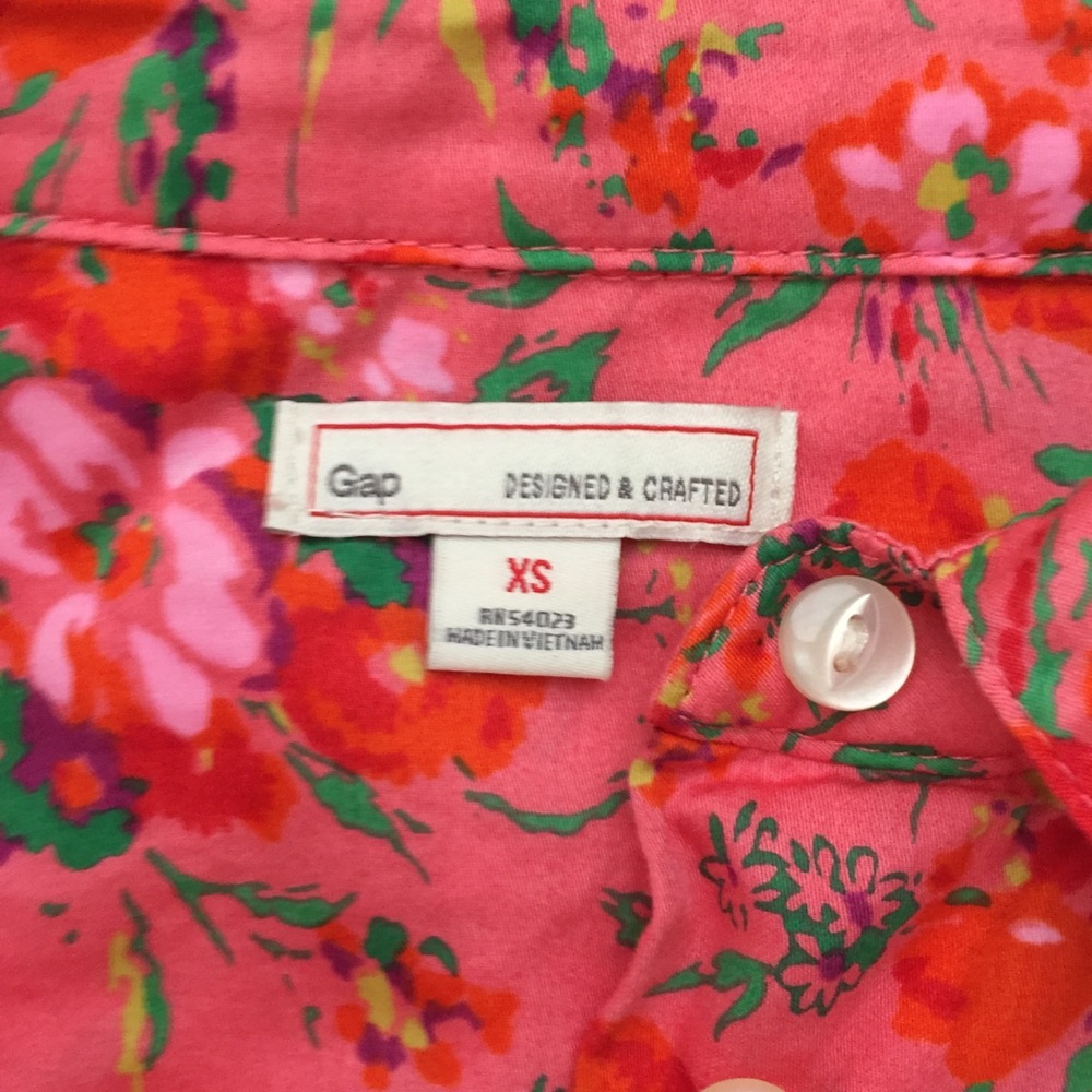 Gap Floral Collared Button Spring Print Dress Xs - image 4